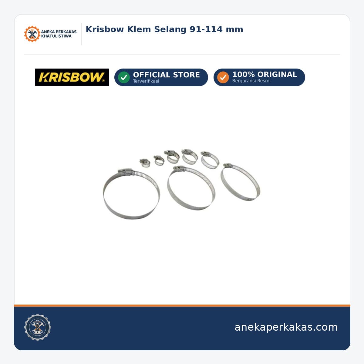 Krisbow Klem Selang 91-114 mm