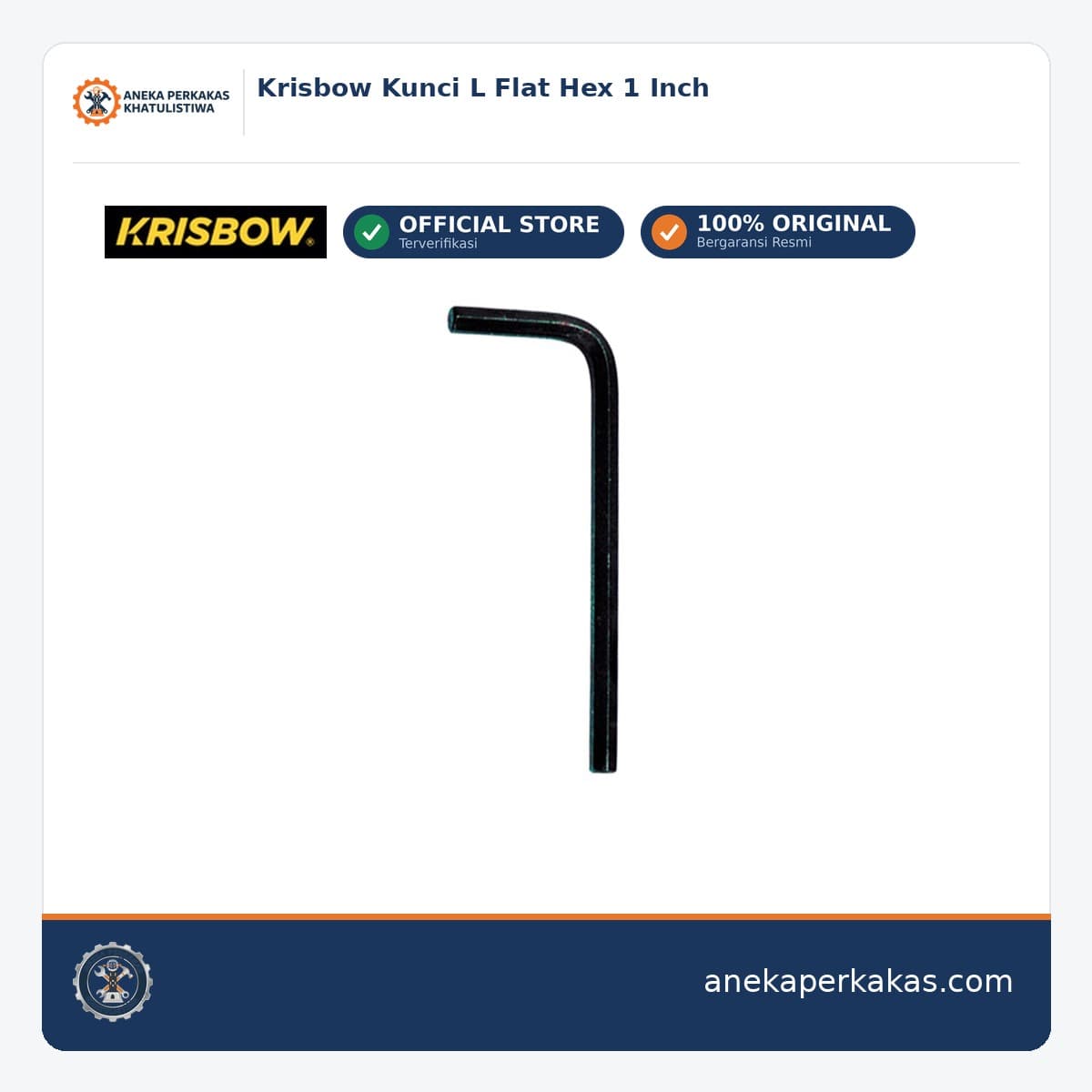 Krisbow Kunci L Flat Hex 1 Inch