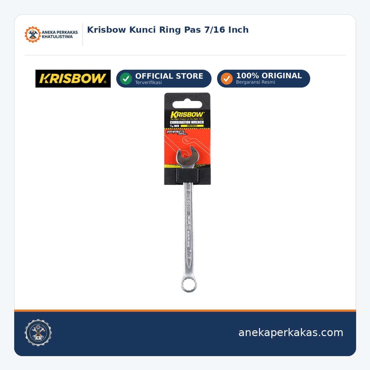 Krisbow Kunci Ring Pas 7/16 Inch
