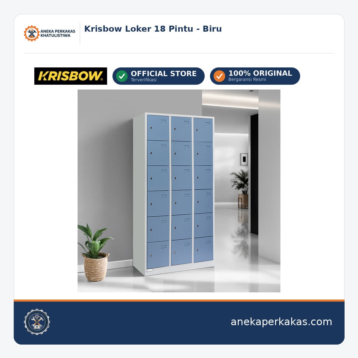 Krisbow Loker 18 Pintu - Biru