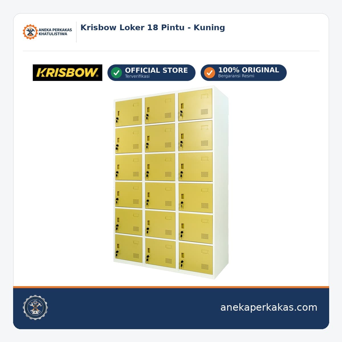 Krisbow Loker 18 Pintu - Kuning