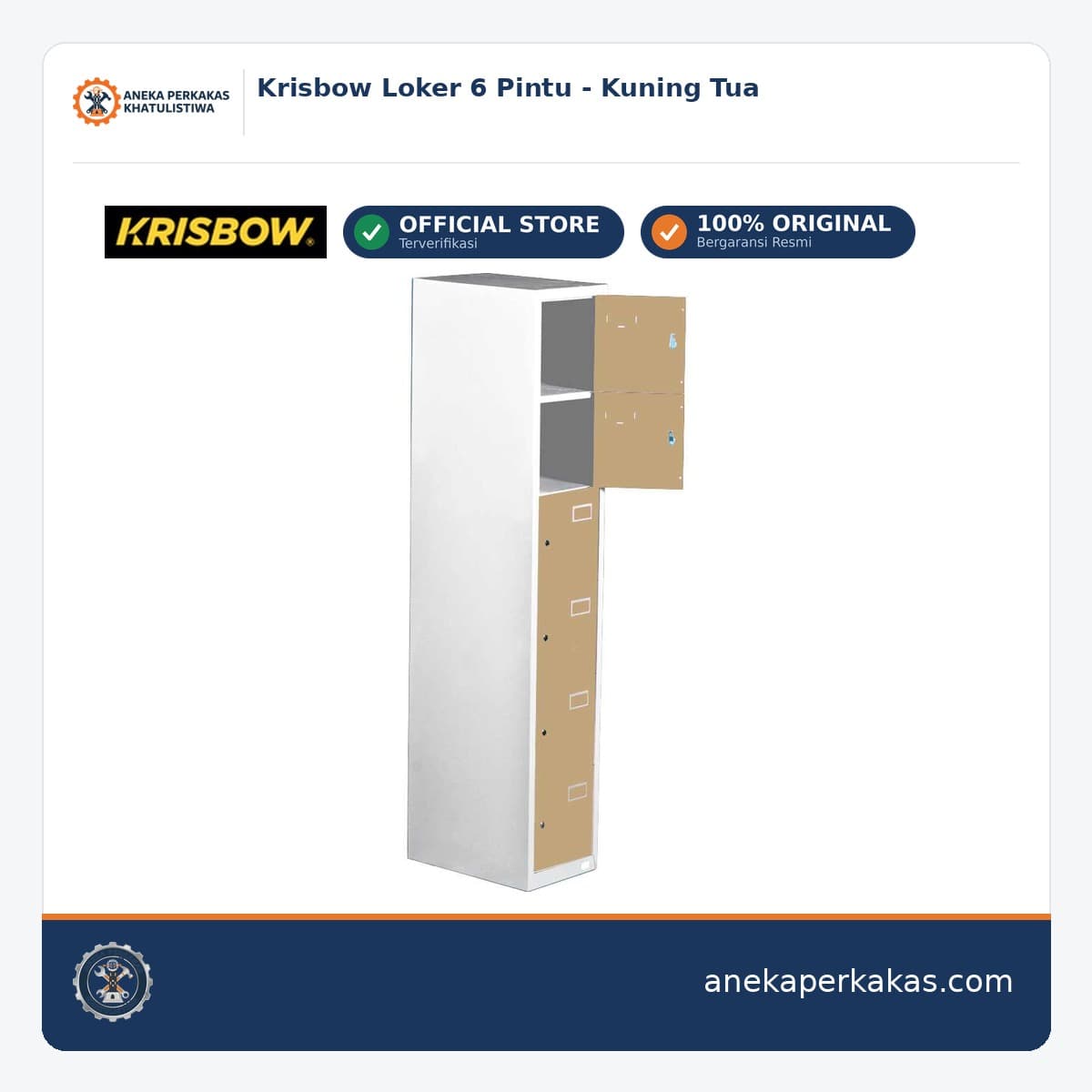 Krisbow Loker 6 Pintu - Kuning Tua