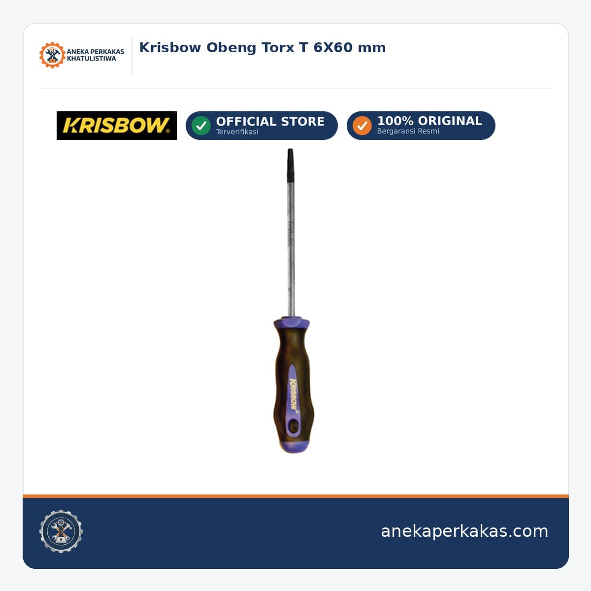 Krisbow Obeng Torx T 6X60 mm