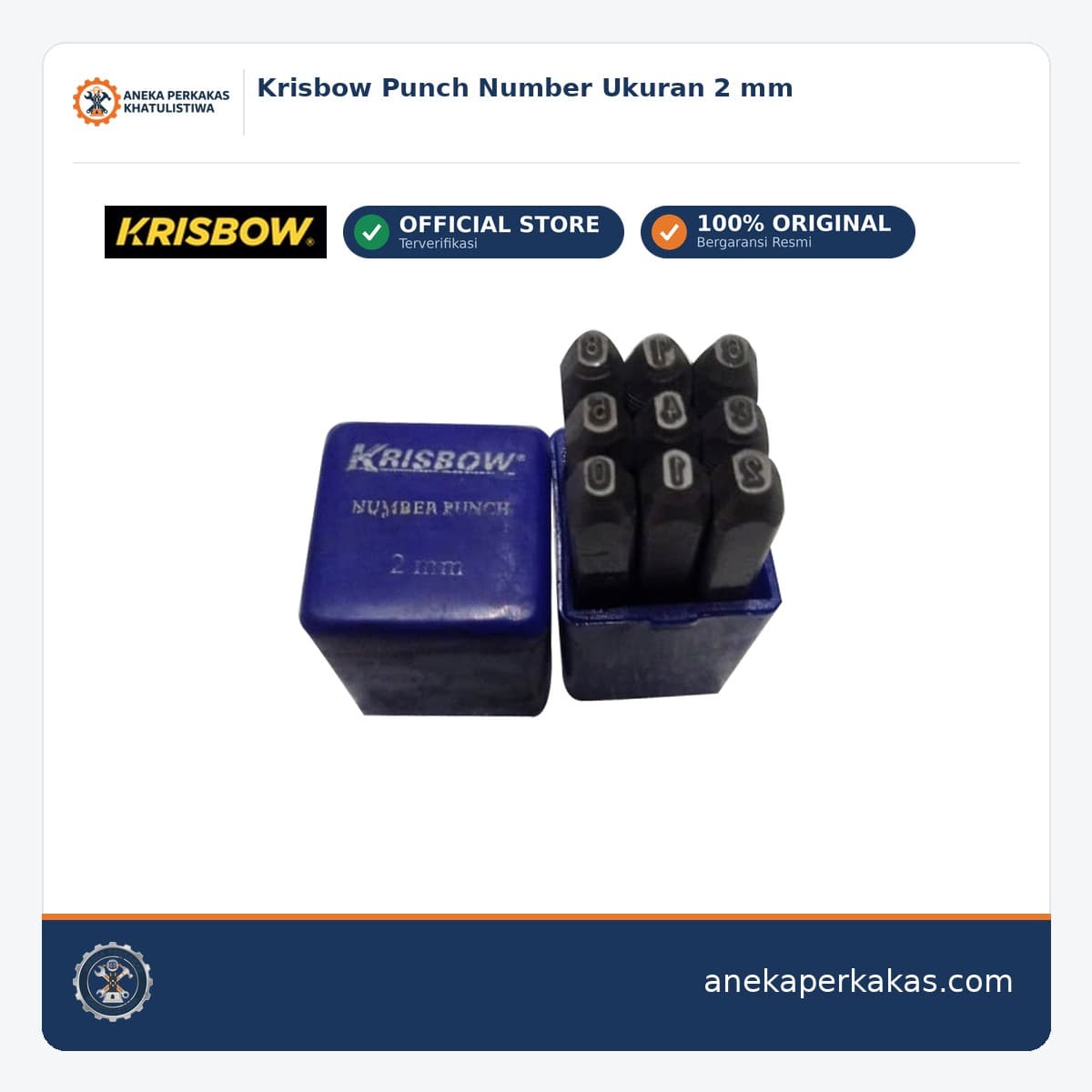 Krisbow Punch Number Ukuran 2 mm