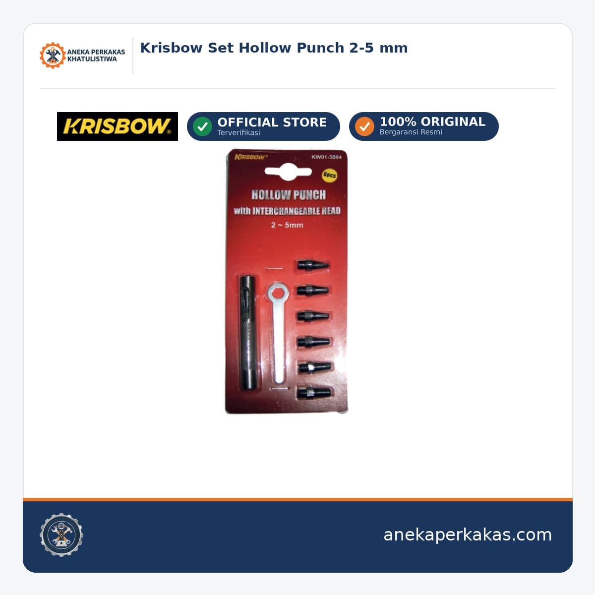 Krisbow Set Hollow Punch 2-5 mm