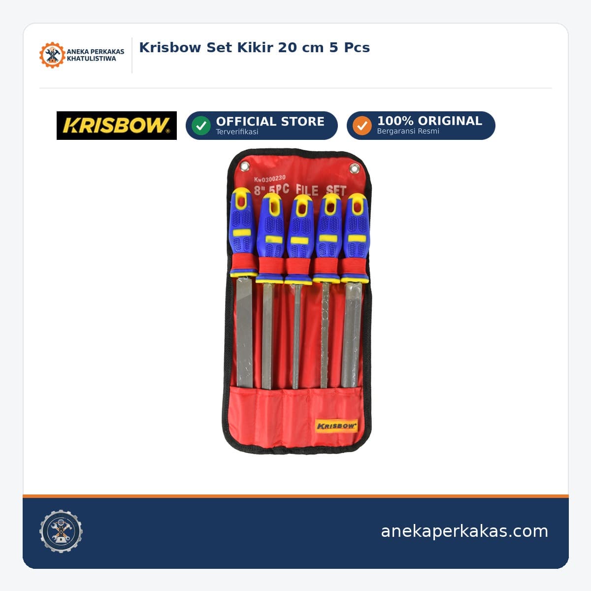 Krisbow Set Kikir 20 cm 5 Pcs