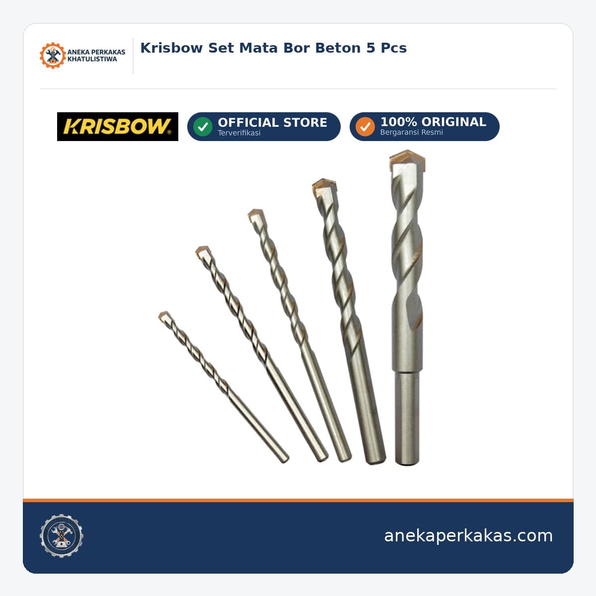 Krisbow Set Mata Bor Beton 5 Pcs