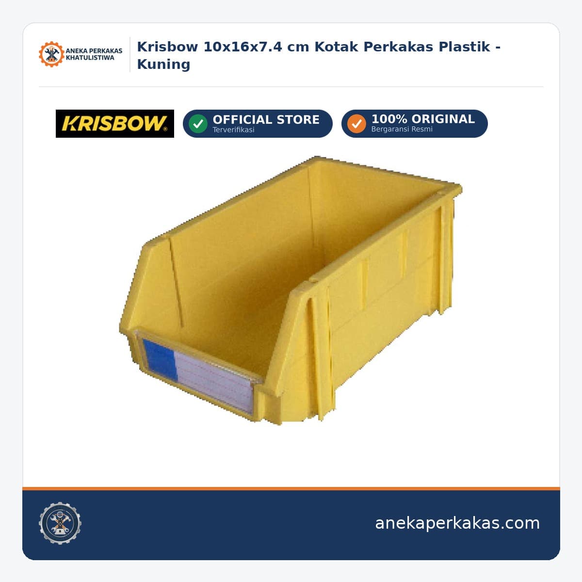 Krisbow 10x16x7.4 cm Kotak Perkakas Plastik - Kuning