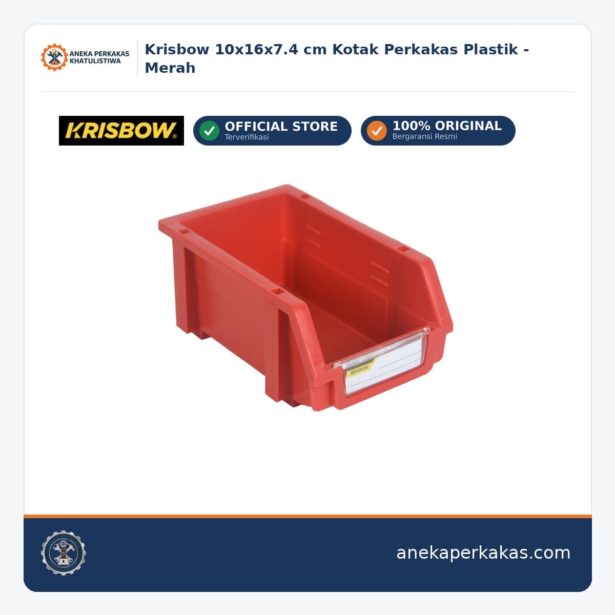 Krisbow 10x16x7.4 cm Kotak Perkakas Plastik - Merah