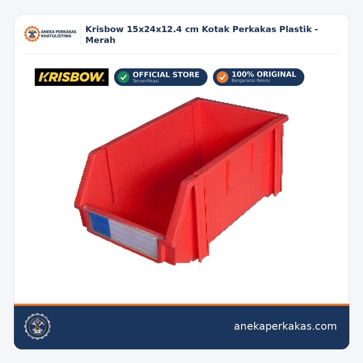 Krisbow 15x24x12.4 cm Kotak Perkakas Plastik - Merah