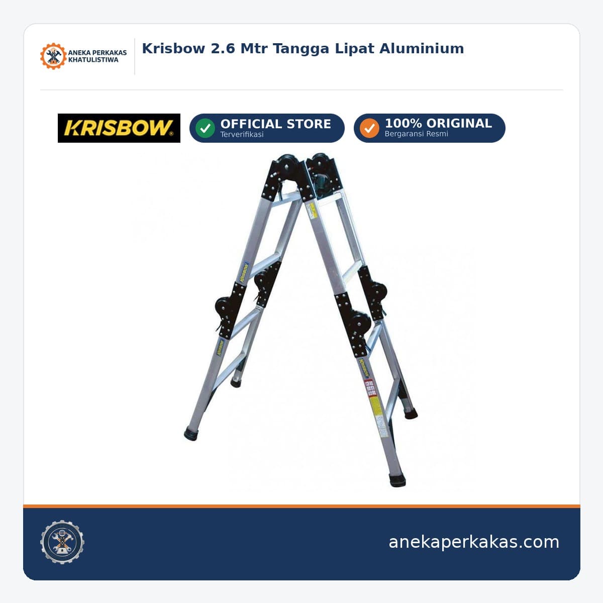 Krisbow 2.6 Mtr Tangga Lipat Aluminium