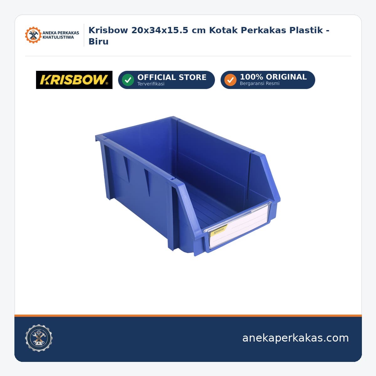 Krisbow 20x34x15.5 cm Kotak Perkakas Plastik - Biru