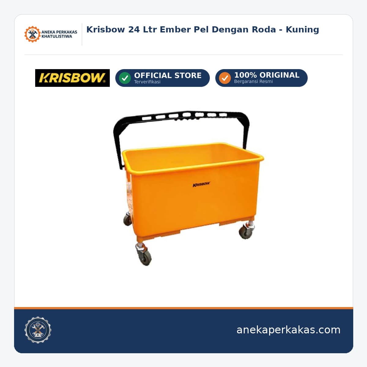 Krisbow 24 Ltr Ember Pel Dengan Roda - Kuning