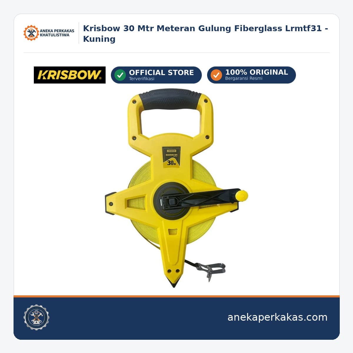 Krisbow 30 Mtr Meteran Gulung Fiberglass Lrmtf31 - Kuning