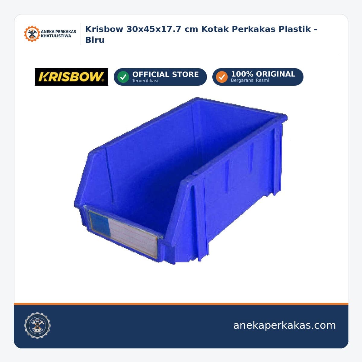 Krisbow 30x45x17.7 cm Kotak Perkakas Plastik - Biru