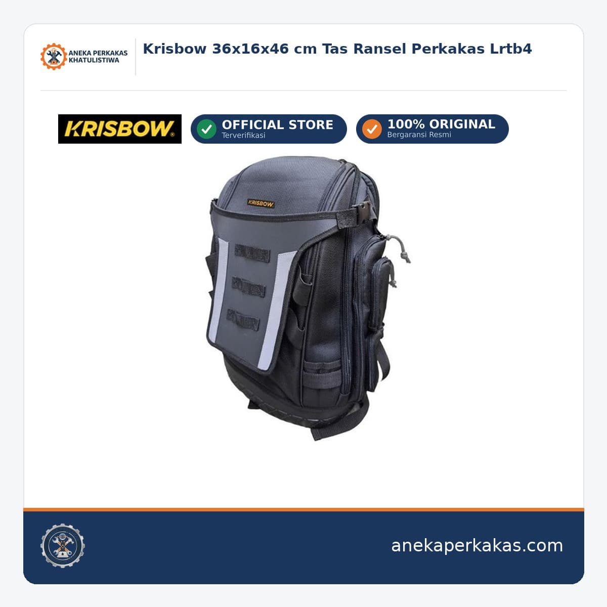 Krisbow 36x16x46 cm Tas Ransel Perkakas Lrtb4