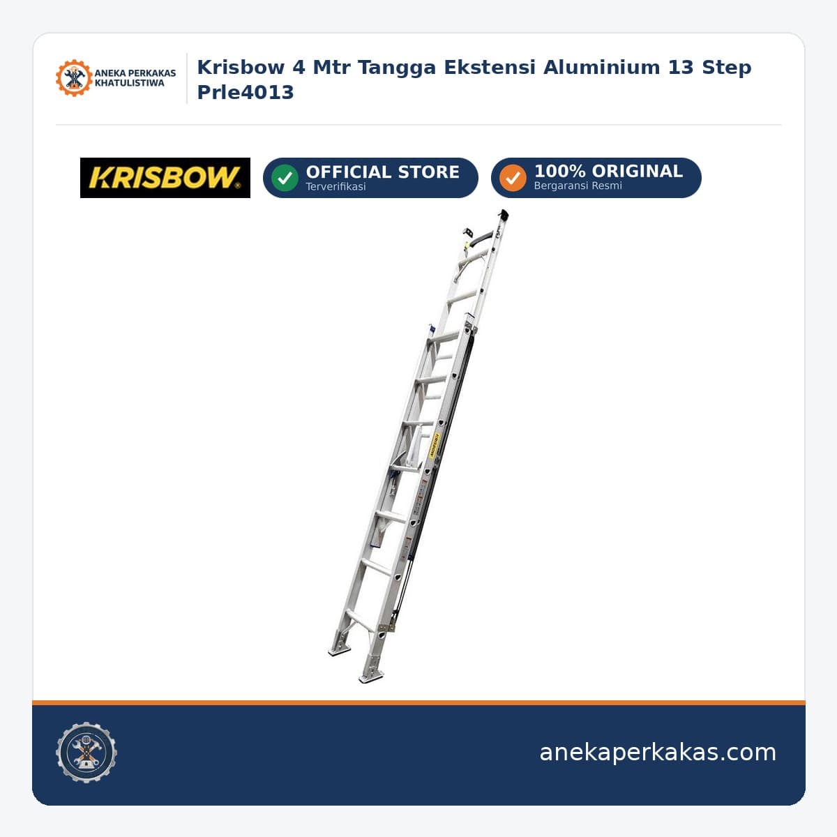 Krisbow 4 Mtr Tangga Ekstensi Aluminium 13 Step Prle4013