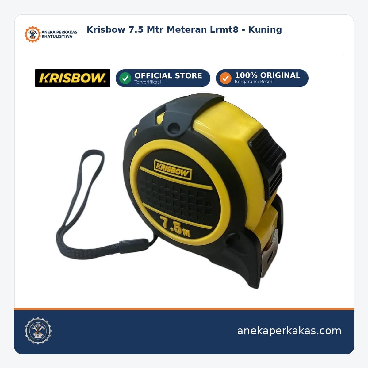 Krisbow 7.5 Mtr Meteran Lrmt8 - Kuning