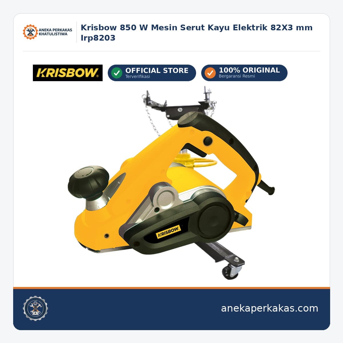 Krisbow 850 W Mesin Serut Kayu Elektrik 82X3 mm Irp8203