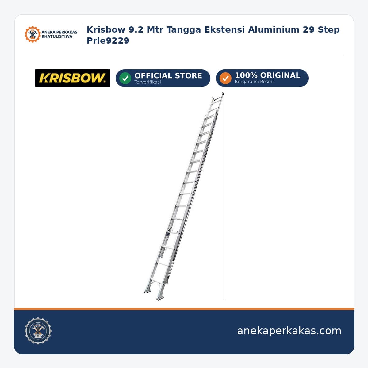 Krisbow 9.2 Mtr Tangga Ekstensi Aluminium 29 Step Prle9229