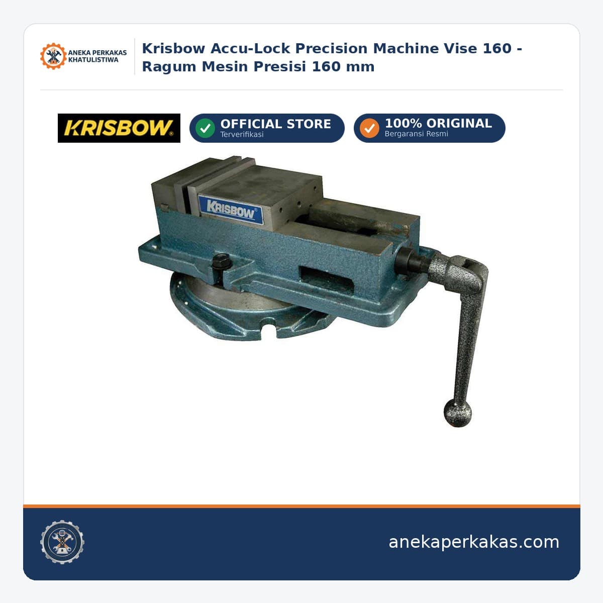 Krisbow Accu-Lock Precision Machine Vise 160 - Ragum Mesin Presisi 160 mm