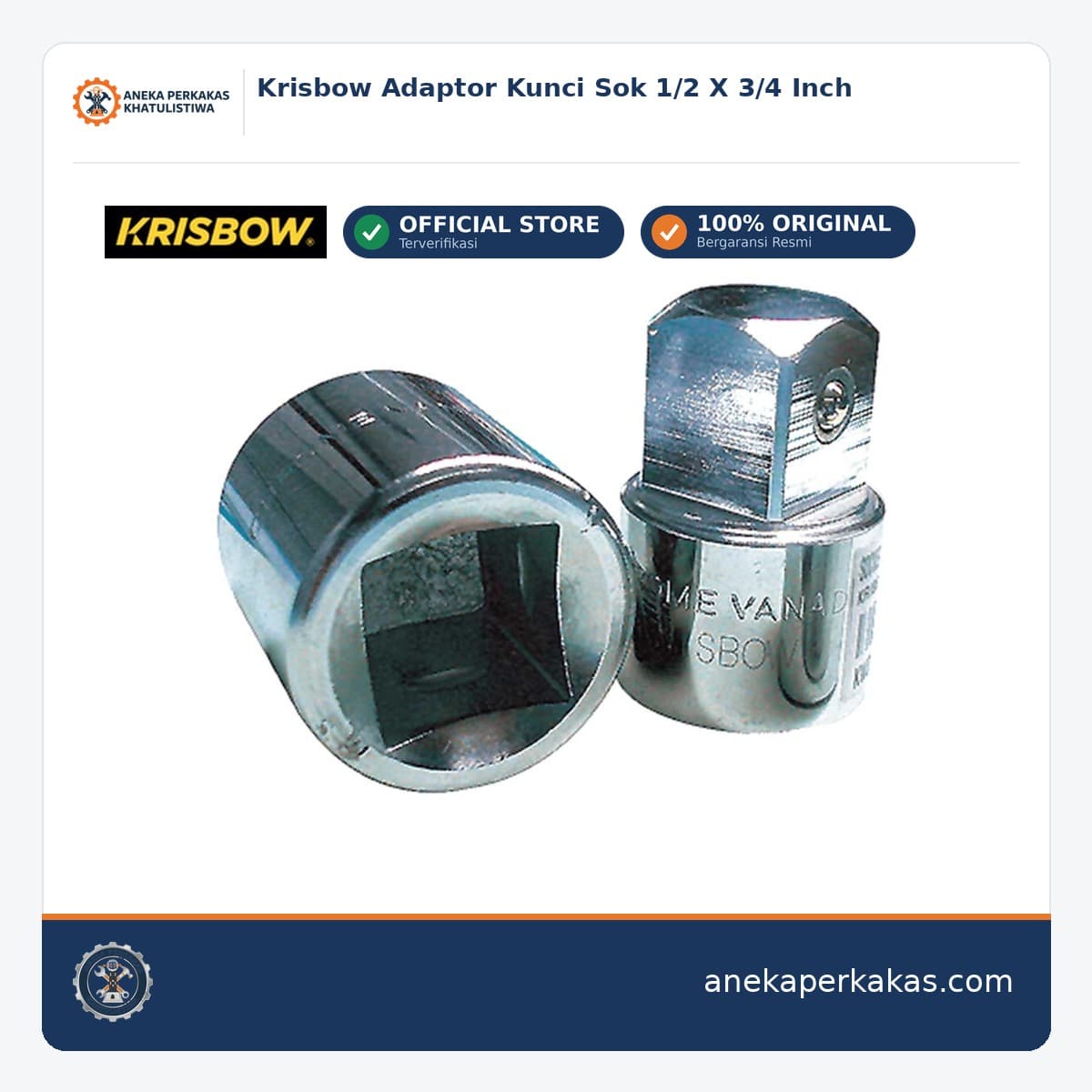 Krisbow Adaptor Kunci Sok 1/2 X 3/4 Inch