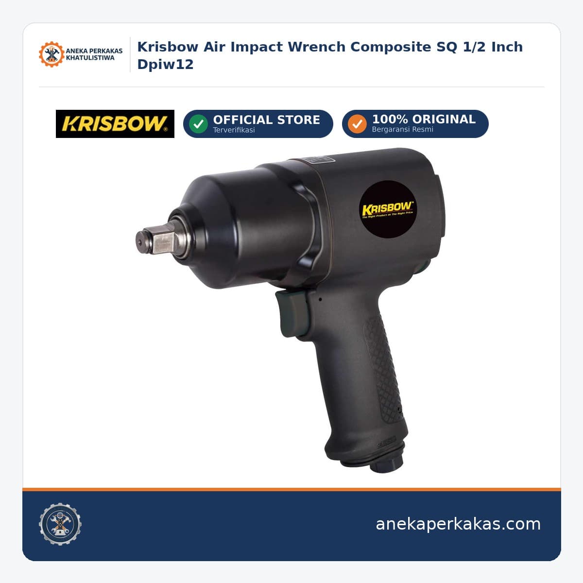 Krisbow Air Impact Wrench Composite SQ 1/2 Inch Dpiw12