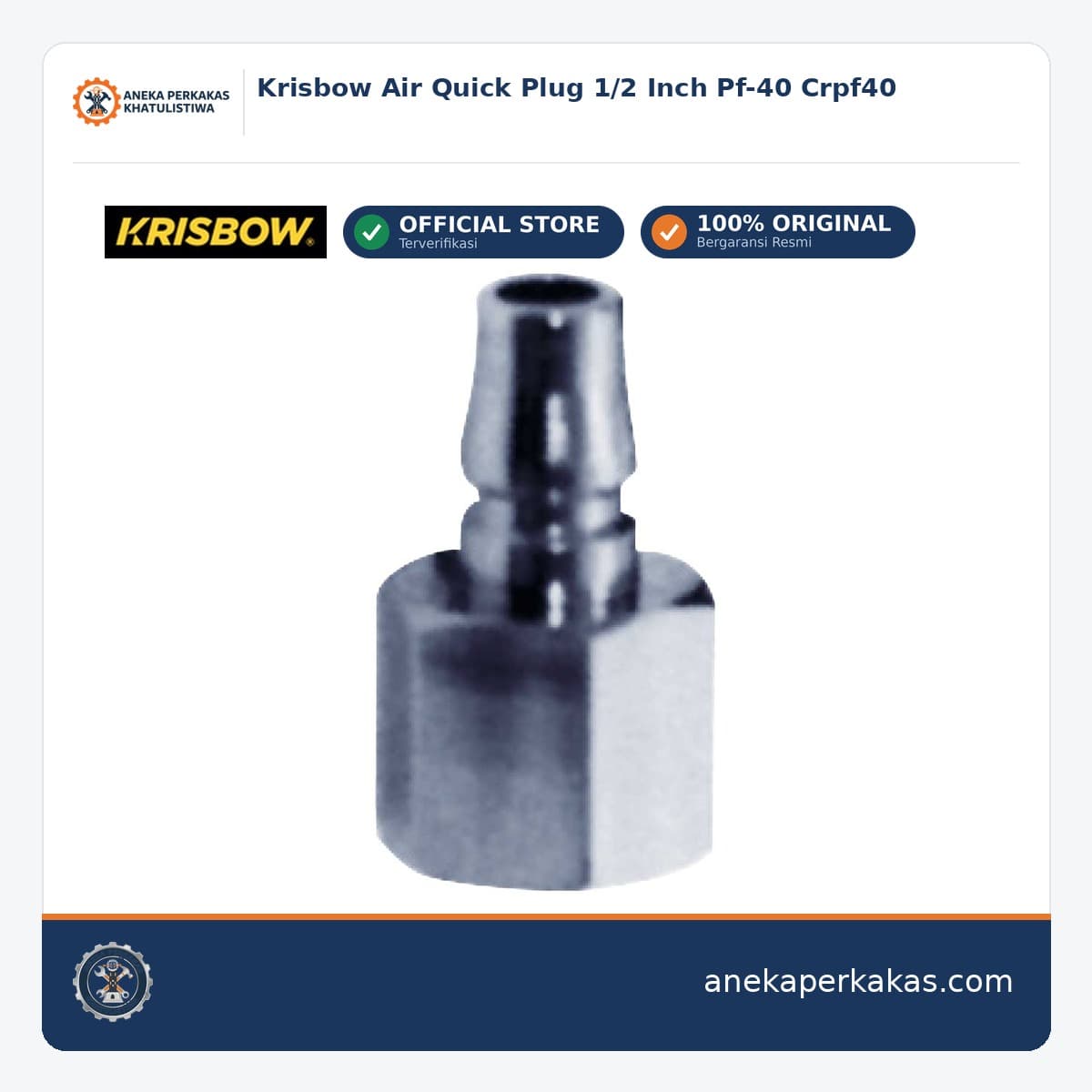 Krisbow Air Quick Plug 1/2 Inch Pf-40 Crpf40