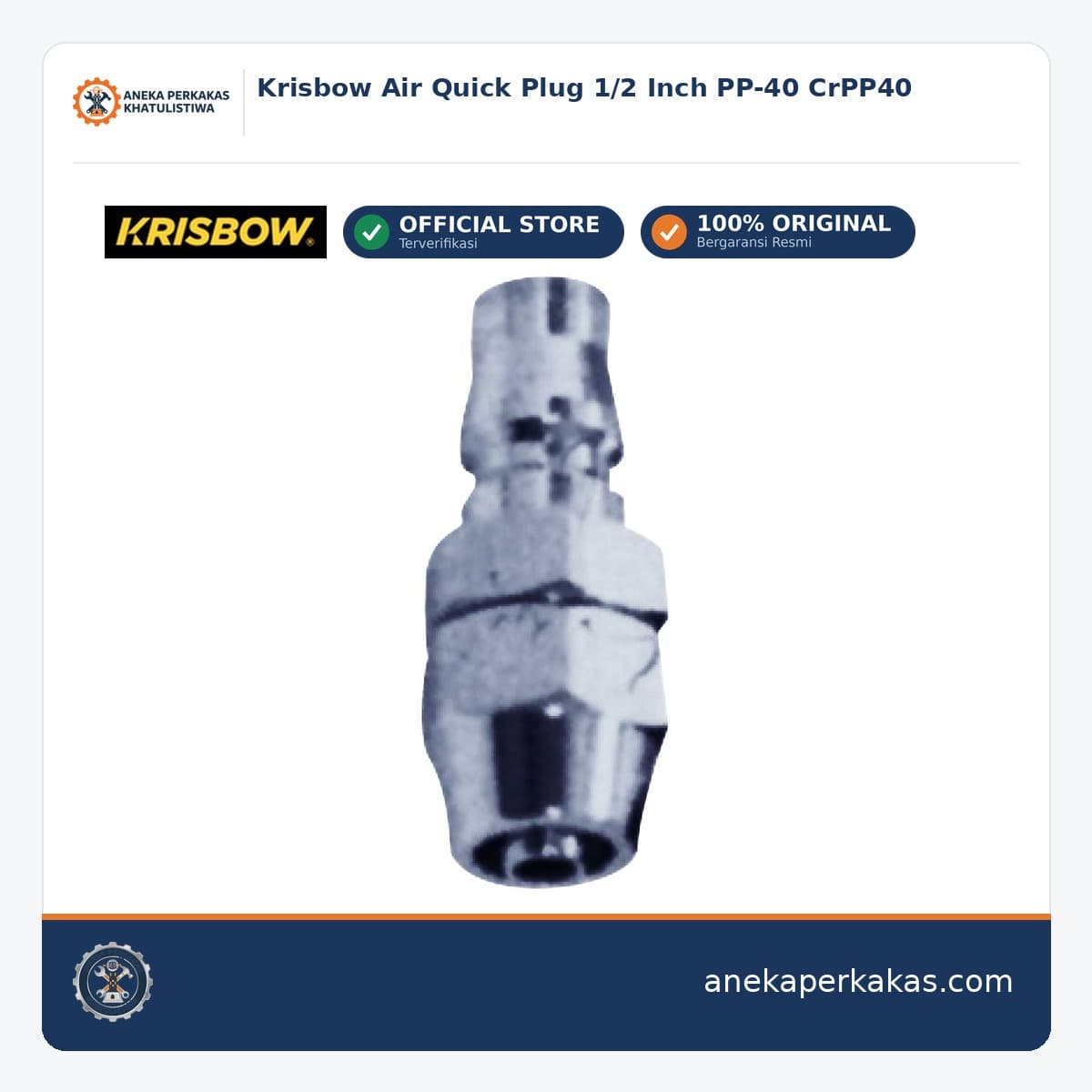 Krisbow Air Quick Plug 1/2 Inch PP-40 CrPP40