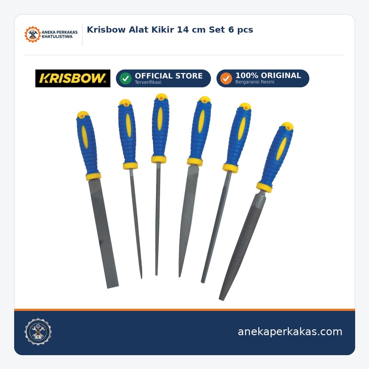 Krisbow Alat Kikir 14 cm Set 6 pcs