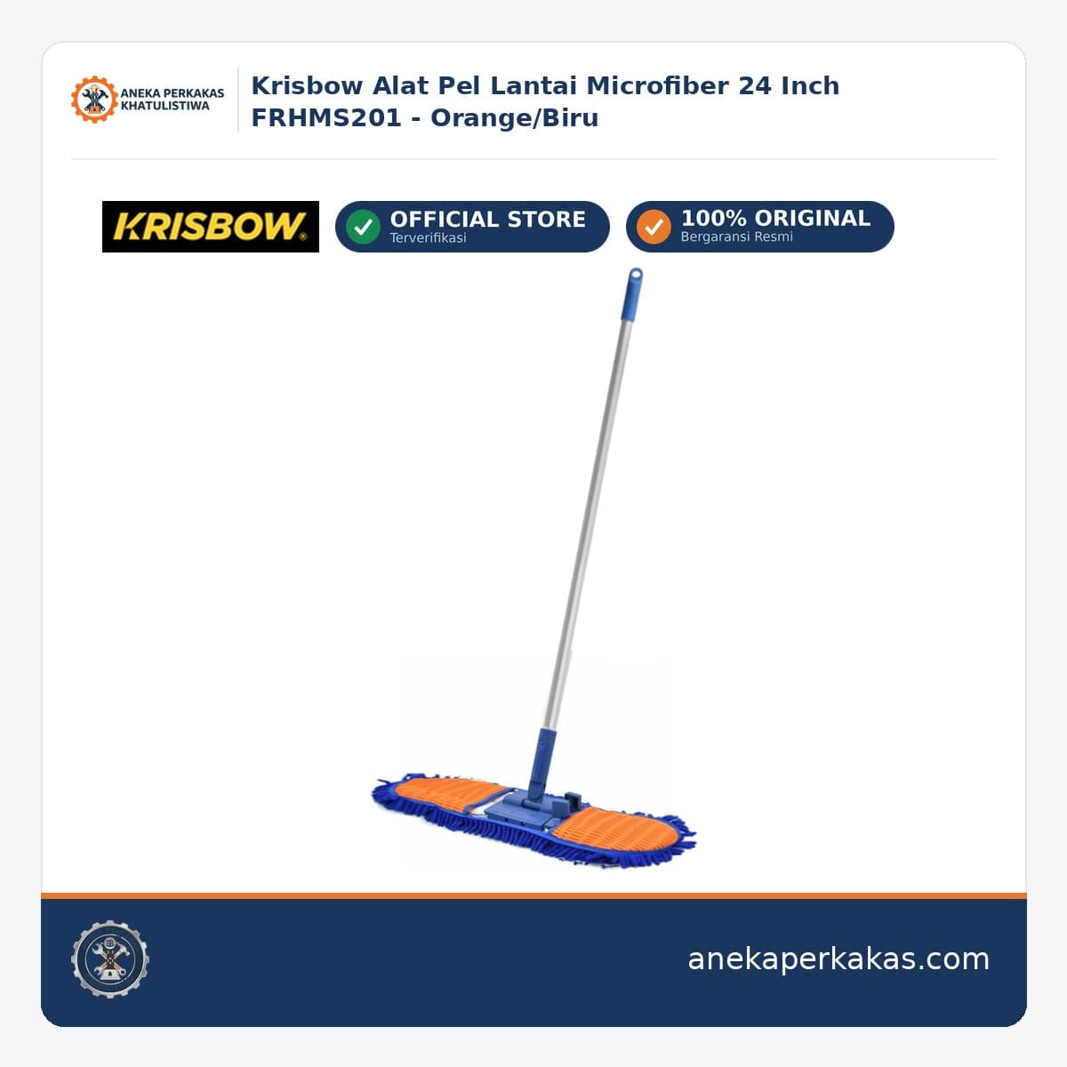 Krisbow Alat Pel Lantai Microfiber 24 Inch FRHMS201 - Orange/Biru