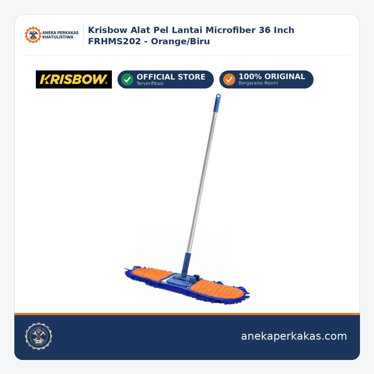 Krisbow Alat Pel Lantai Microfiber 36 Inch FRHMS202 - Orange/Biru