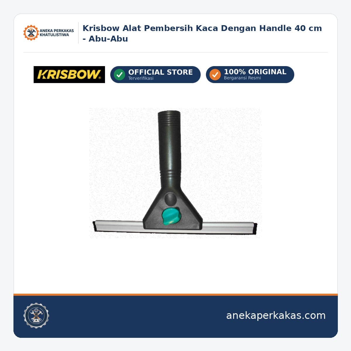 Krisbow Alat Pembersih Kaca Dengan Handle 40 cm - Abu-Abu