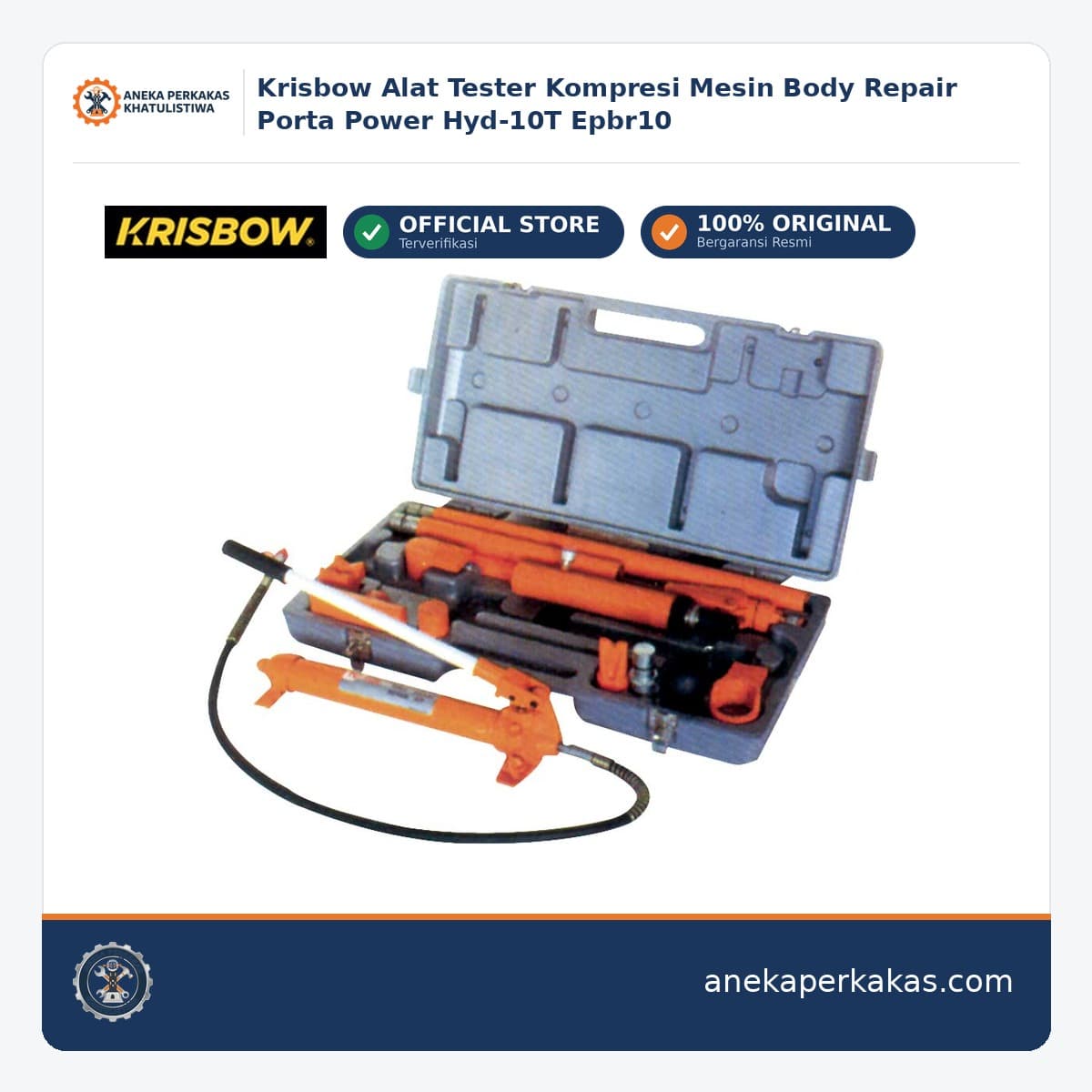 Krisbow Alat Tester Kompresi Mesin Body Repair Porta Power Hyd-10T Epbr10