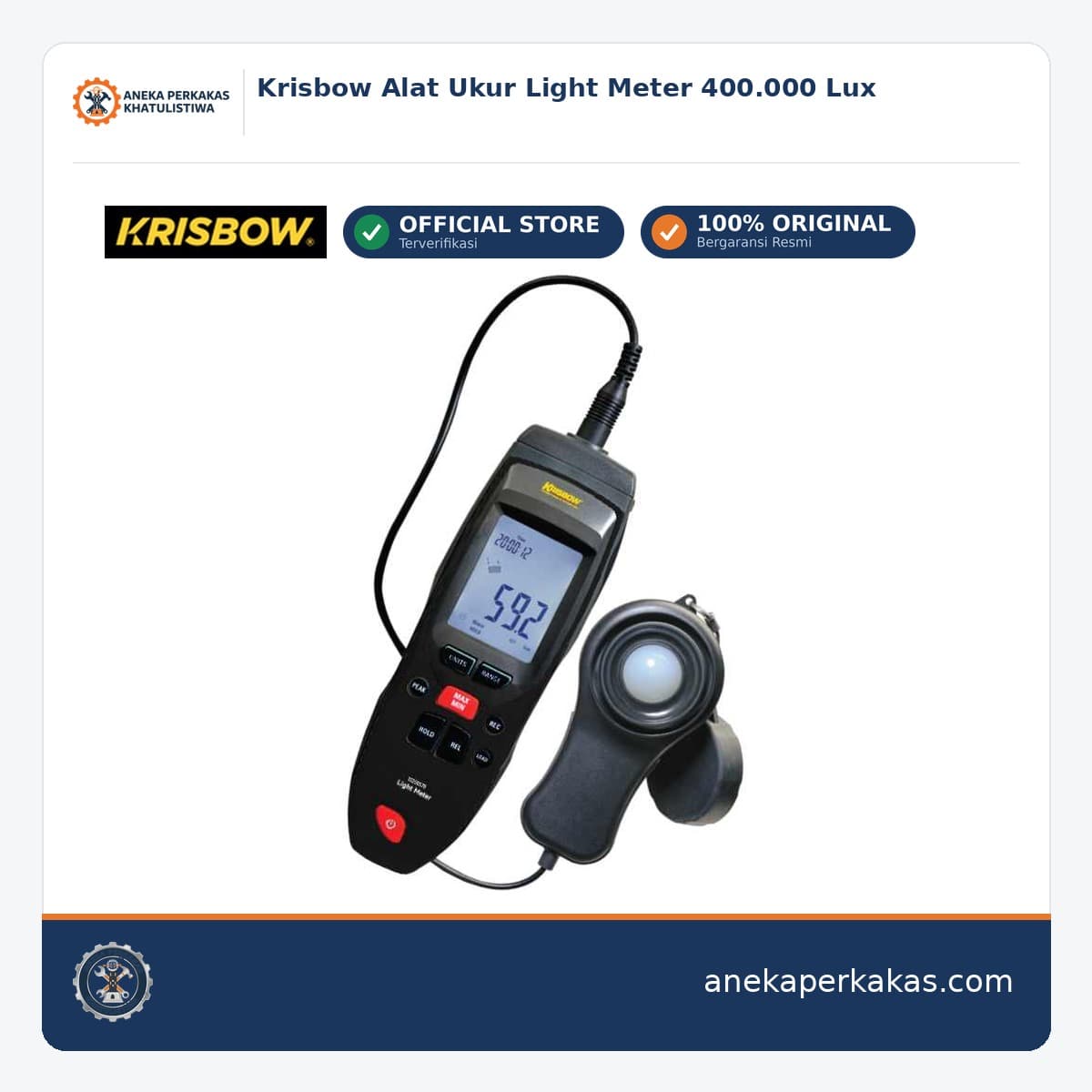 Krisbow Alat Ukur Light Meter 400.000 Lux