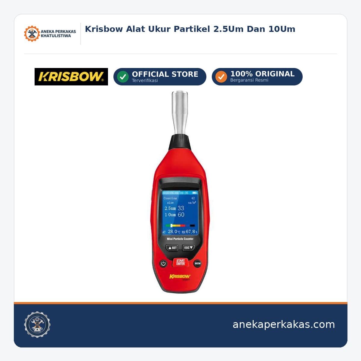 Krisbow Alat Ukur Partikel 2.5Um Dan 10Um