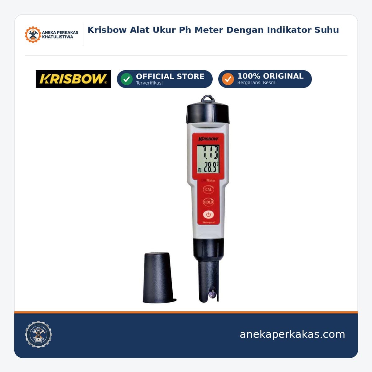 Krisbow Alat Ukur Ph Meter Dengan Indikator Suhu