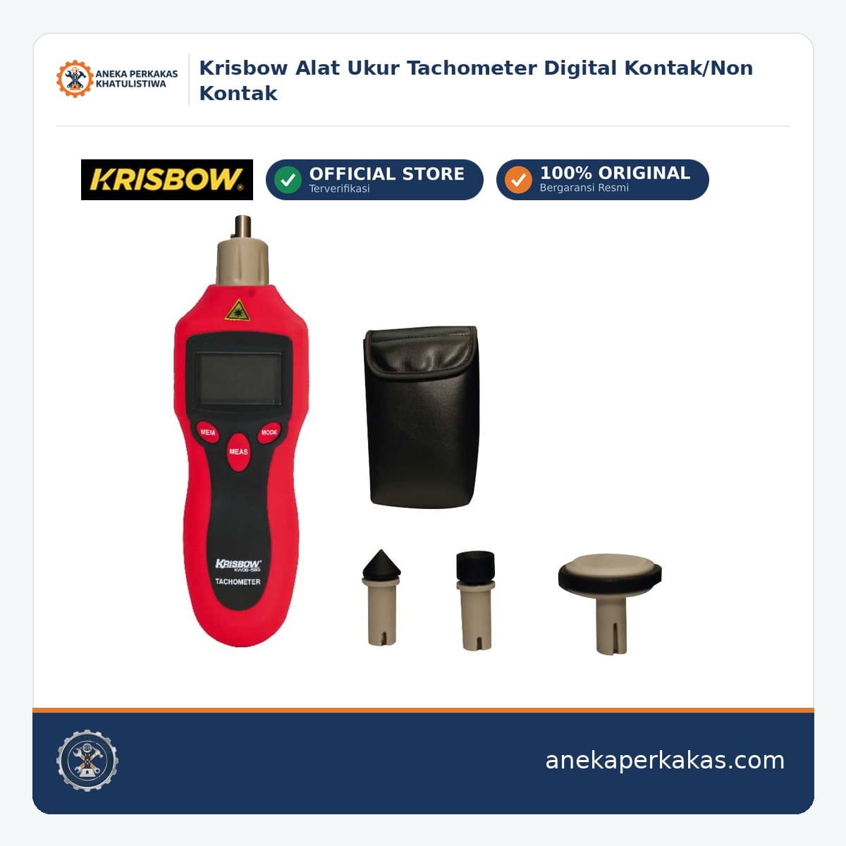 Krisbow Alat Ukur Tachometer Digital Kontak/Non Kontak