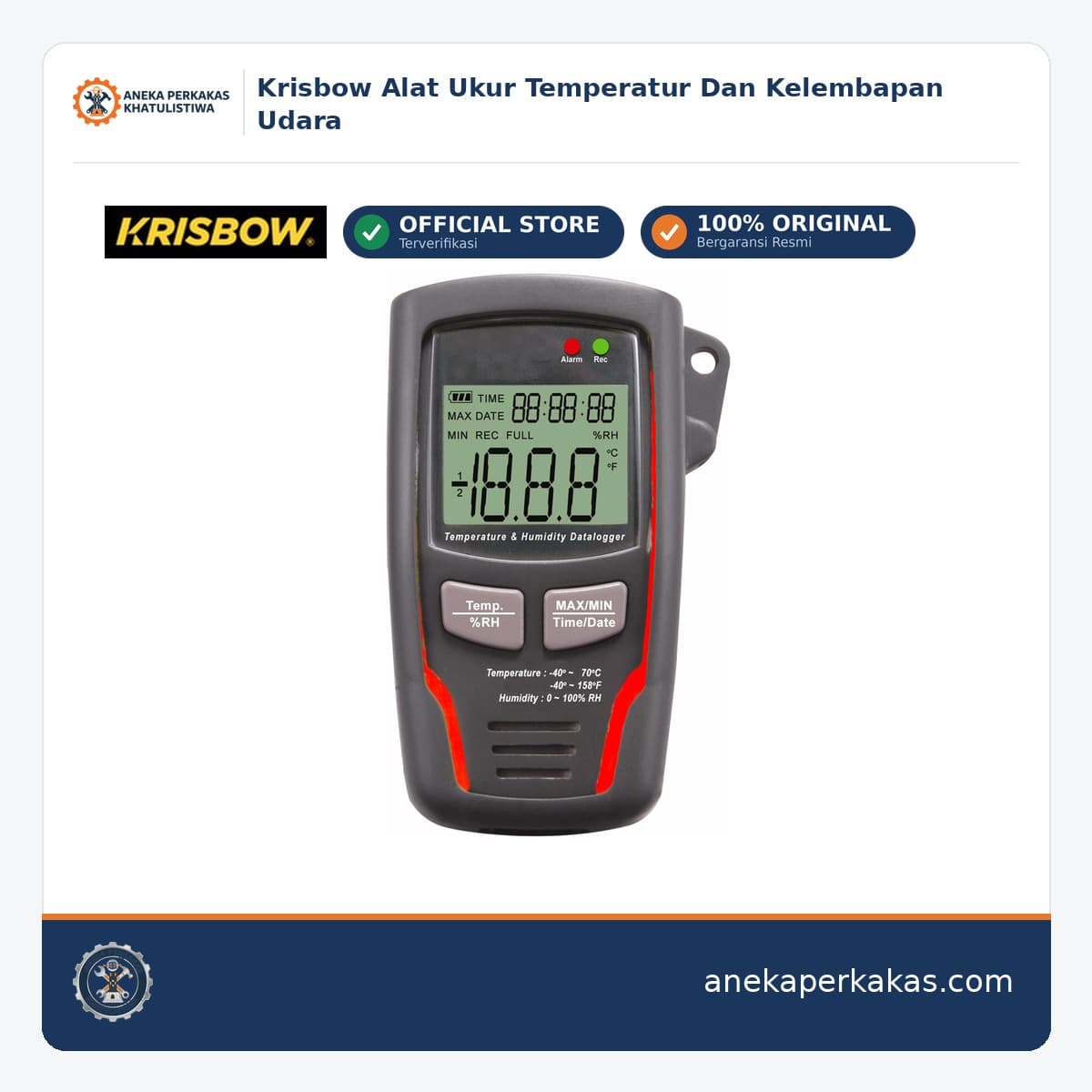 Krisbow Alat Ukur Temperatur Dan Kelembapan Udara