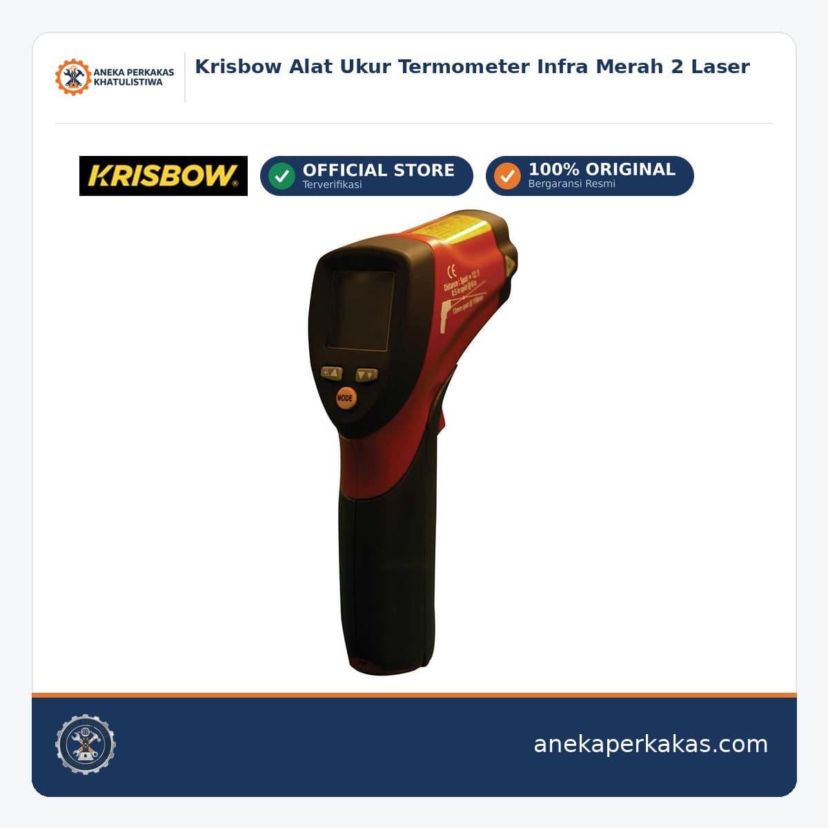 Krisbow Alat Ukur Termometer Infra Merah 2 Laser