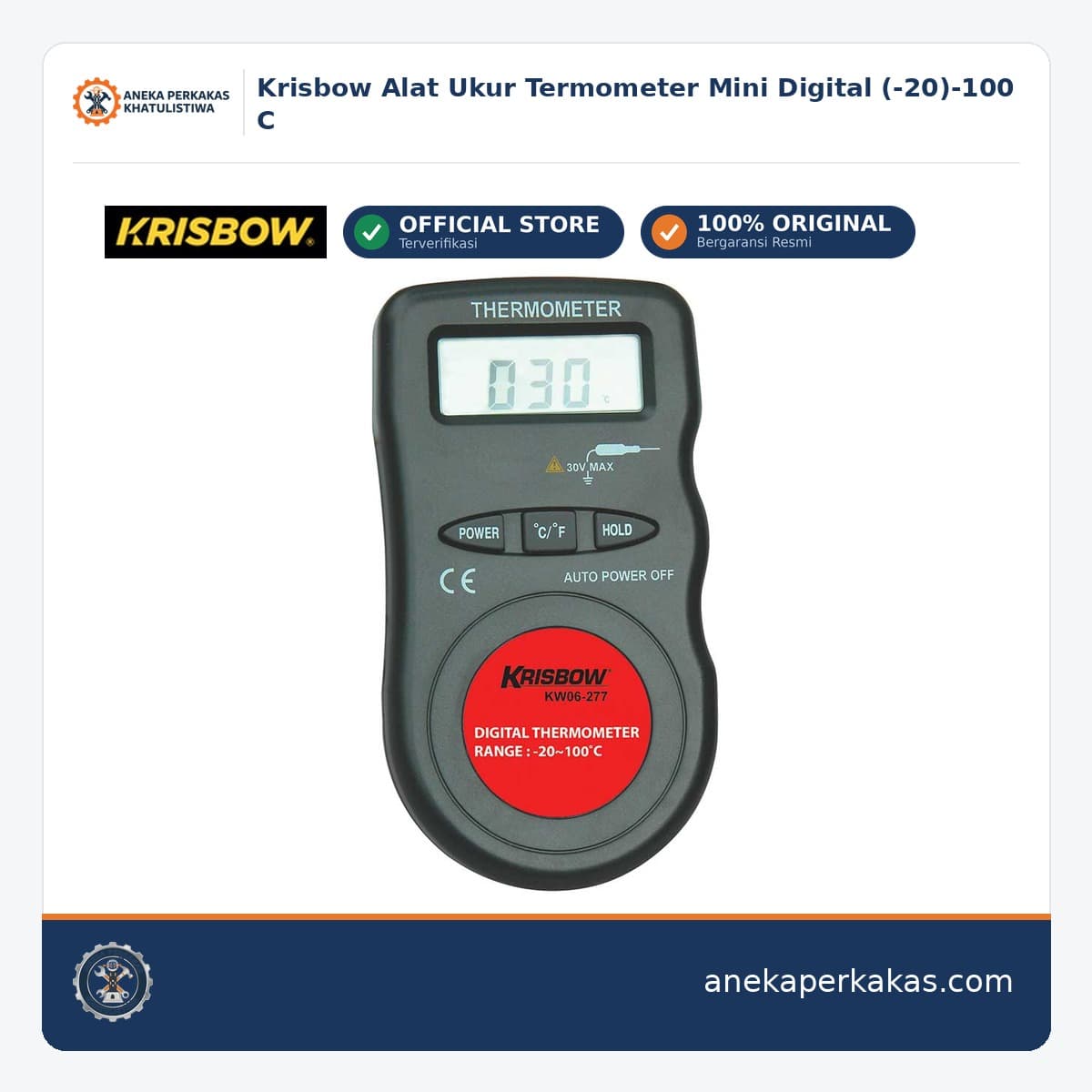 Krisbow Alat Ukur Termometer Mini Digital (-20)-100 C
