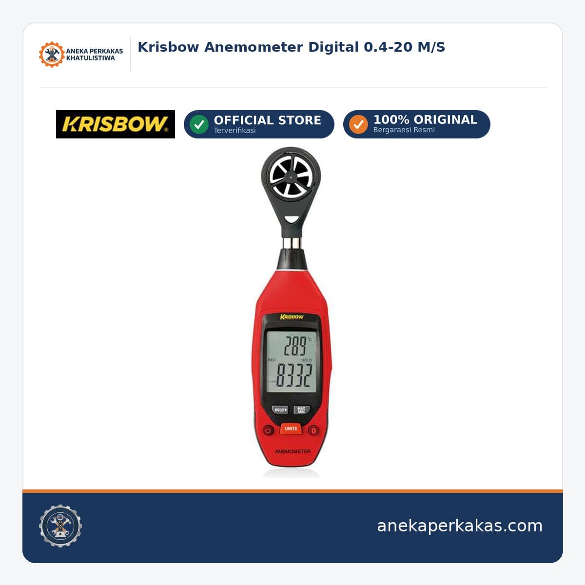Krisbow Anemometer Digital 0.4-20 M/S
