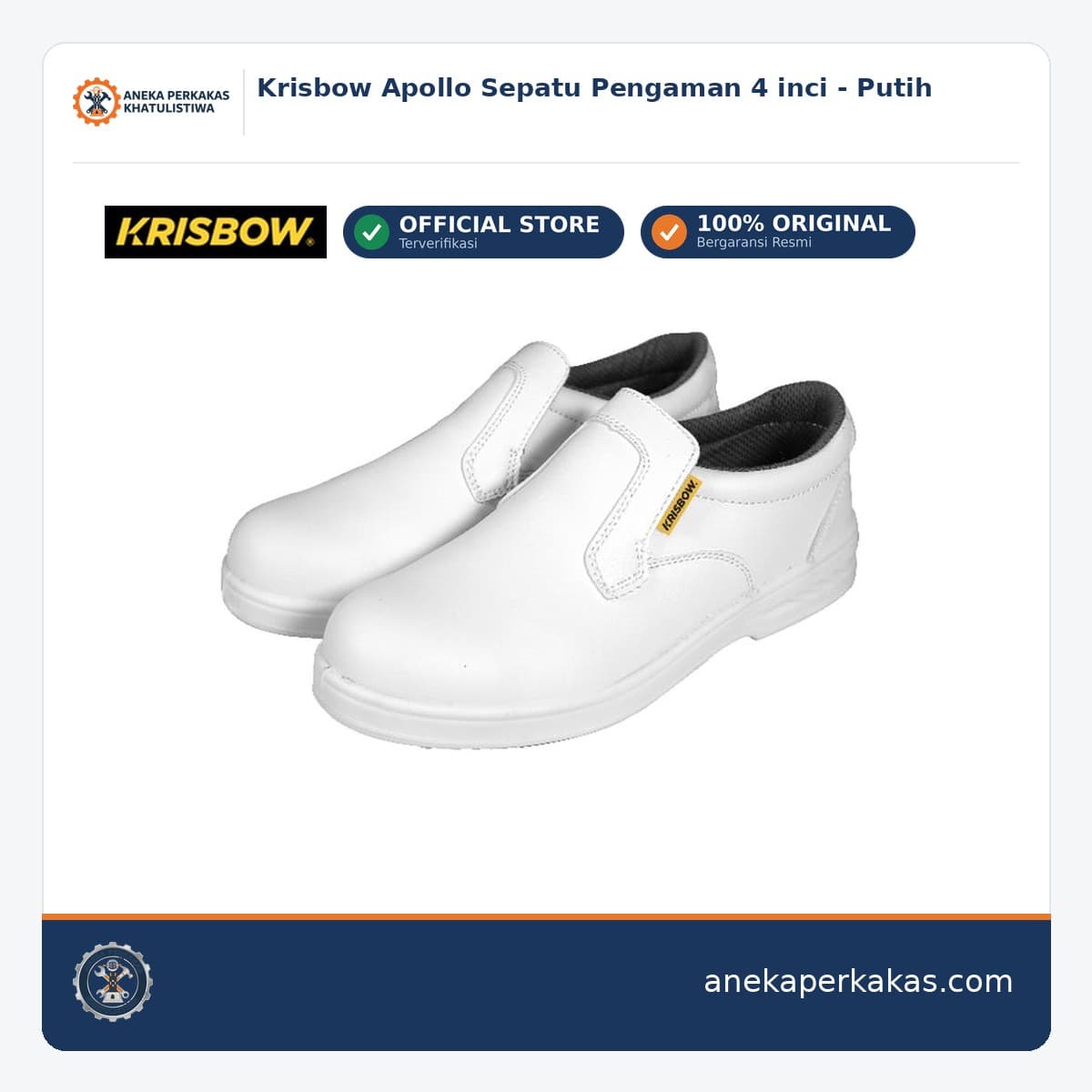 Krisbow Apollo Sepatu Pengaman 4 inci - Putih