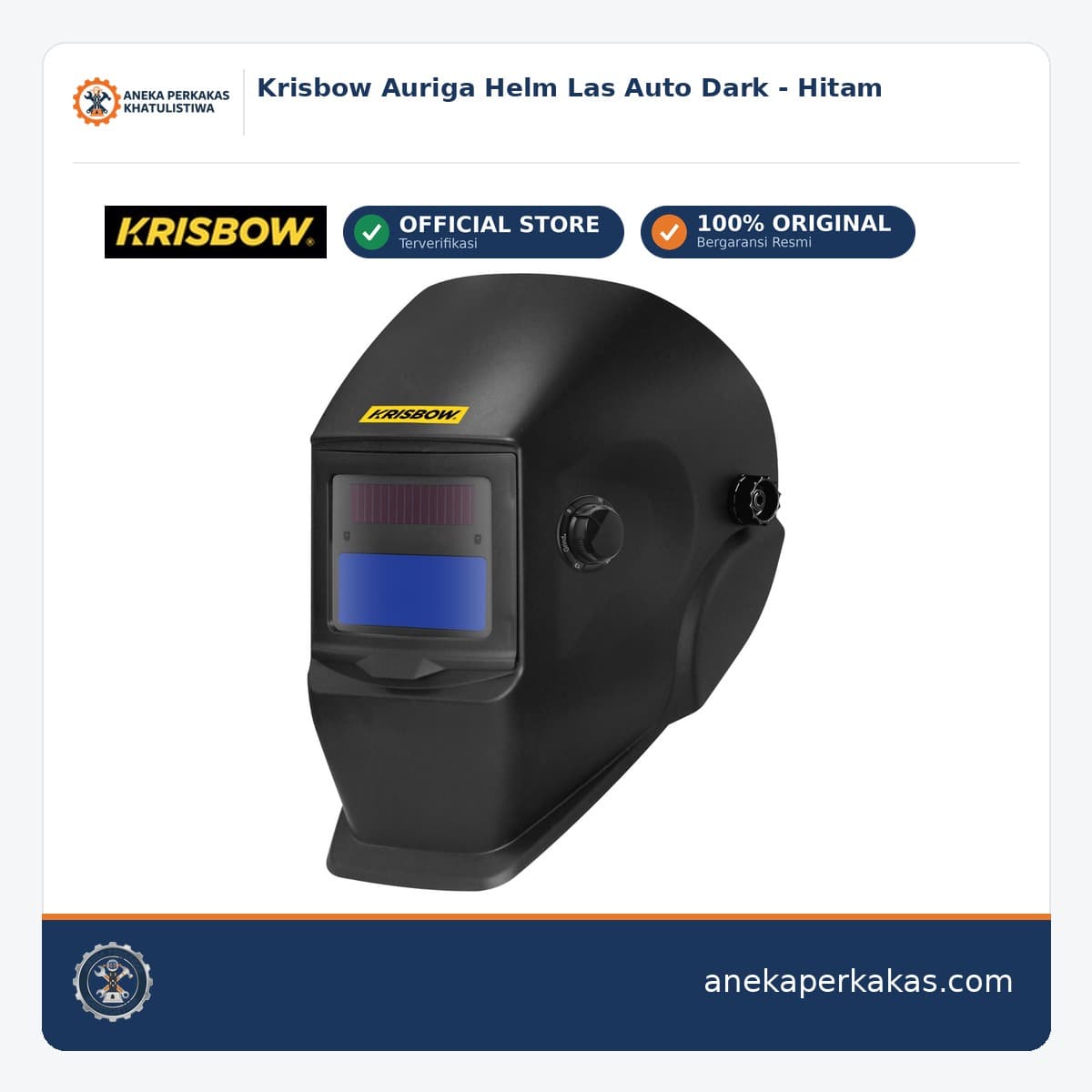 Krisbow Auriga Helm Las Auto Dark - Hitam