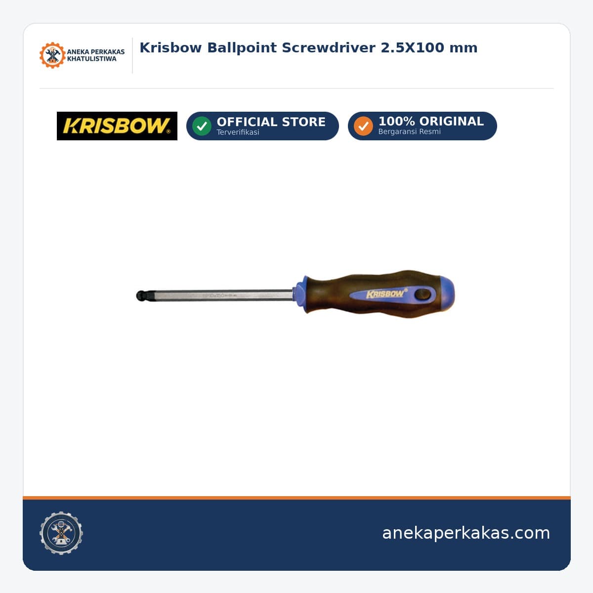 Krisbow Ballpoint Screwdriver 2.5X100 mm