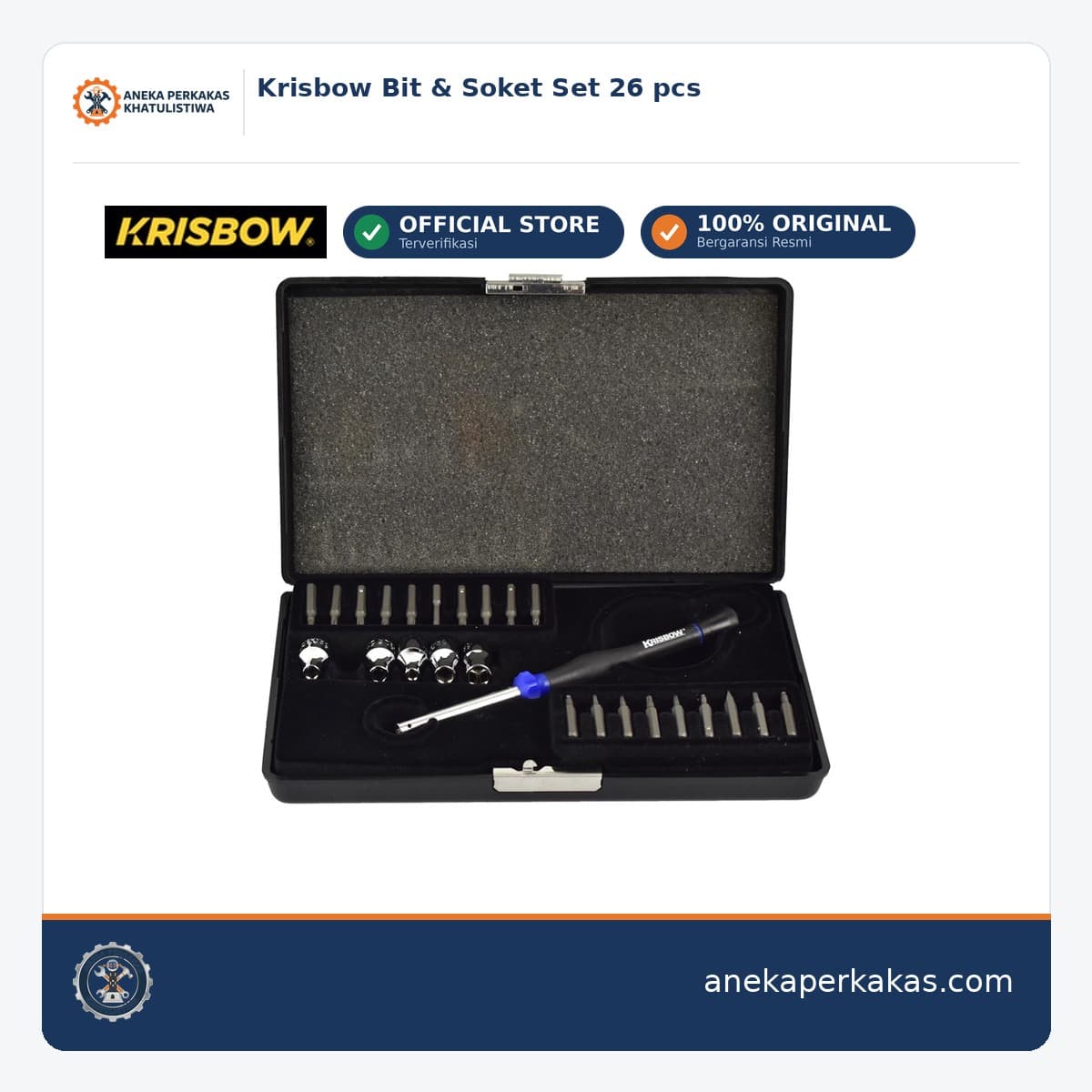 Krisbow Bit & Soket Set 26 pcs