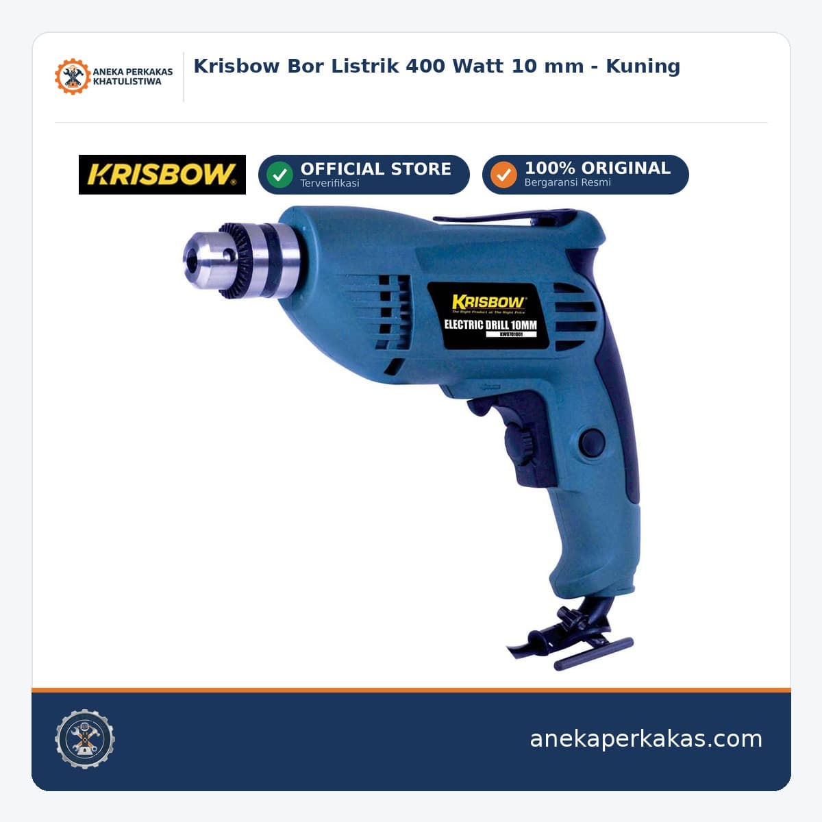 Krisbow Bor Listrik 400 Watt 10 mm - Kuning