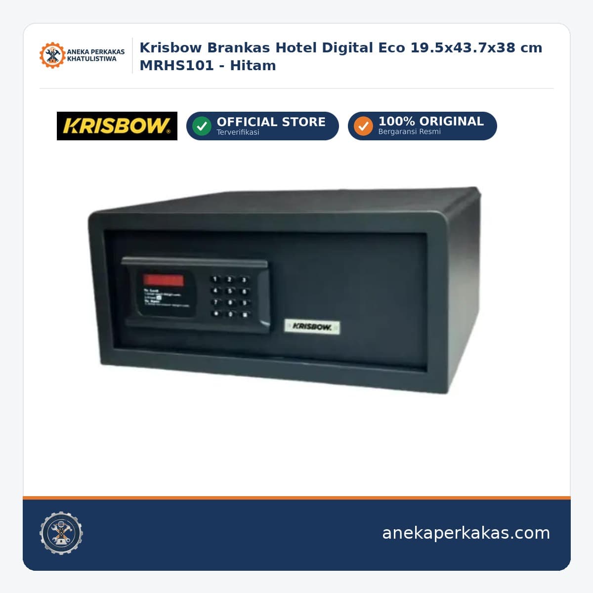 Krisbow Brankas Hotel Digital Eco 19.5x43.7x38 cm MRHS101 - Hitam