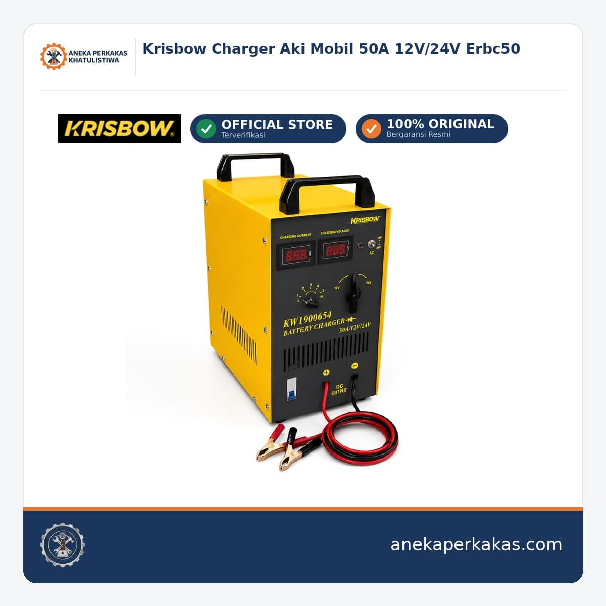 Krisbow Charger Aki Mobil 50A 12V/24V Erbc50