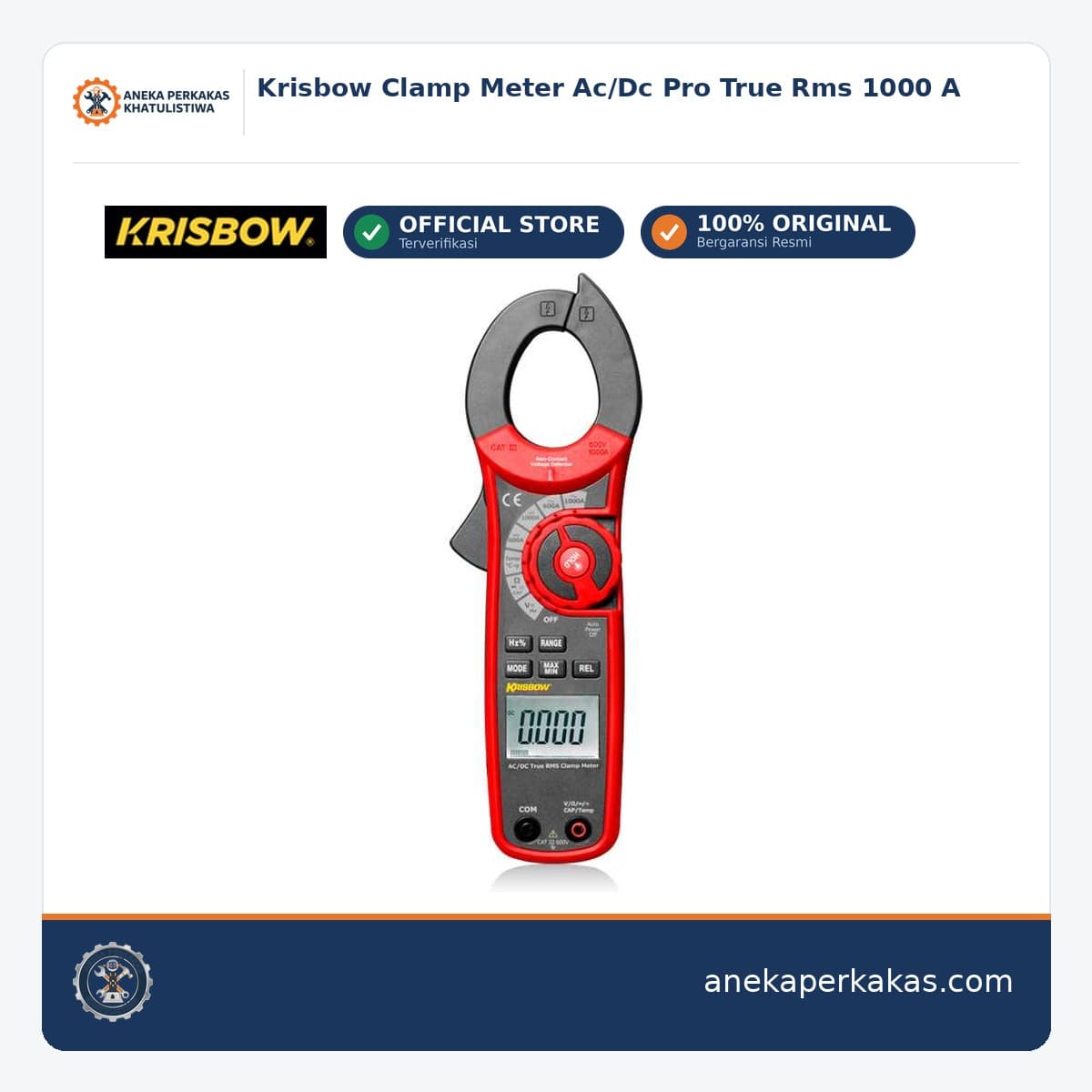 Krisbow Clamp Meter Ac/Dc Pro True Rms 1000 A